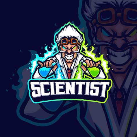 Premium Vector | Scientist mascot esport gaming logo design