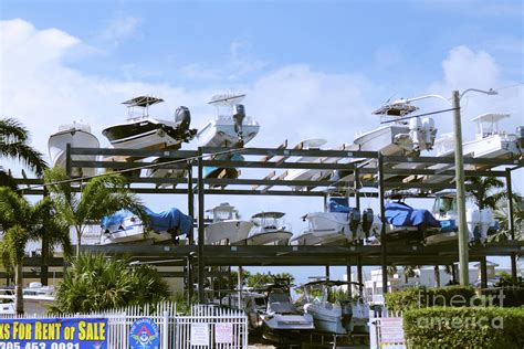 Dry Stack Boat Storage - Miami Photograph by Doc Braham