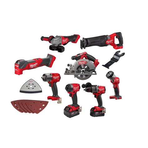 Milwaukee M18 FUEL 18V Li-Ion Brushless Cordless 8-Tool Combo Kit with ...