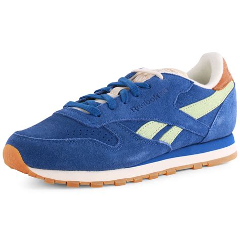 Reebok Classic Leather Womens Suede Royal Blue Trainers New Shoes All Sizes | eBay