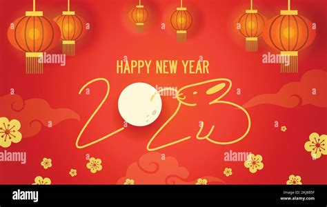 Happy chinese new year 2023 horizontal background template. Spring ...