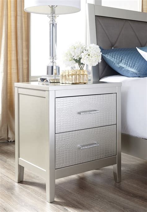 Ashley Furniture B560-92 Signature Design Olivet Nightstand in Silver ...