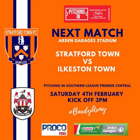 Next Up for The Bards Ilkeston Town at The Arden Garages Stadium