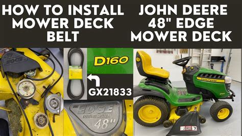 How To Install a Mower Deck Belt John Deere 48” Edge Mower Deck - YouTube