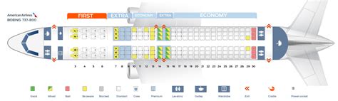 Plattegrond van stoelen Boeing 737-800 American Airlines. Beste stoelen ...