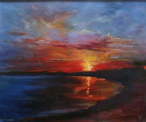 Sunset Over Galway Bay- Original Sunset Oil Painting – Art 4 You