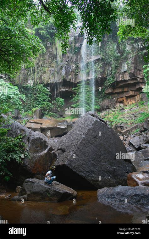 Painet je2112 cambodia community forestry project chambok kampong speu waterfall 2006 water ...