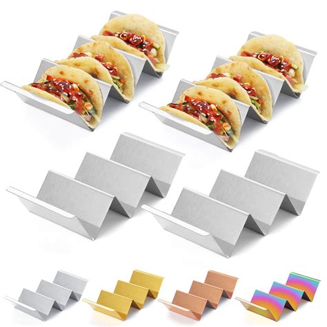 ReaNea Taco Holder 4 Packs Stainless Steel Taco Stand Rack With Handles ...