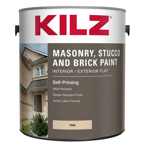 KILZ Interior/Exterior Masonry, Stucco & Brick Flat Paint, 1 Gallon - Walmart.com - Walmart.com