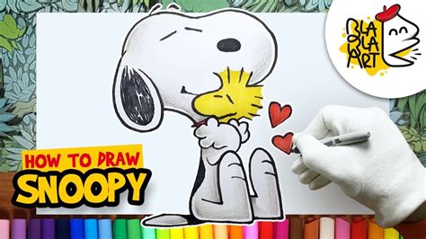 HOW TO DRAW SNOOPY and WOODSTOCK | The Peanuts Best Drawing for Kids | BLABLA ART - YouTube