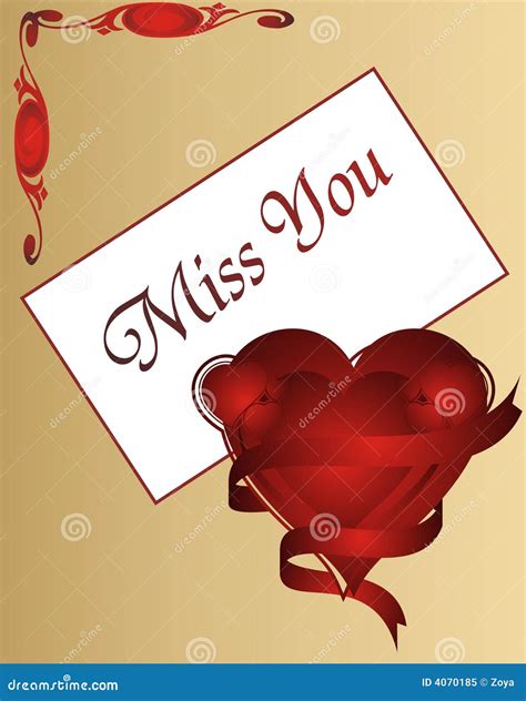 Miss You - Love Card - Illustration Stock Illustration - Illustration ...