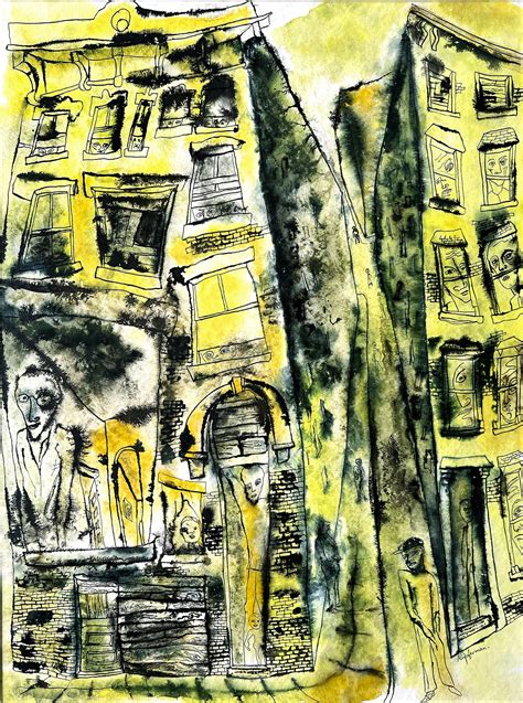 Lawrence Kupferman - Street Life New York - Haunting Faces Windows Expressionism Mid-Century For ...