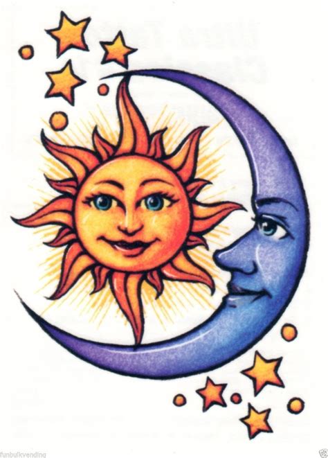 Sun Moon Stars Astrological Ultra Classic Temporary Tattoo Made in USA ...