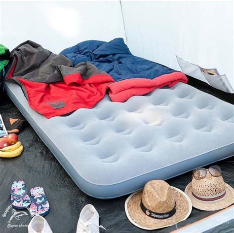 Outdoor Travel Quality Flock Twin Size Blow Up Air Bed Camping Mattress ...