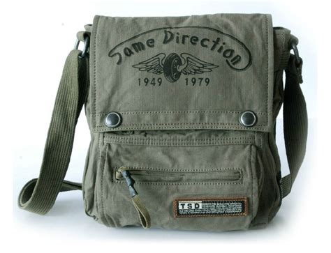 Vintage canvas messenger bag, leather canvas messenger bag - YEPBAG