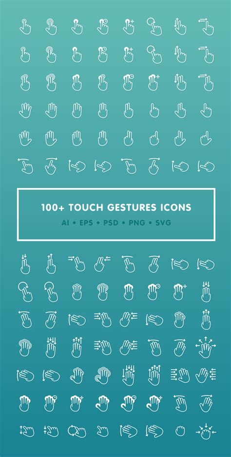 100+ Touch Gestures Icons - - Fribly