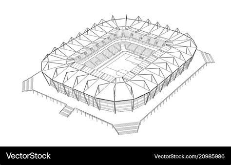 Sketch new stadium in kaliningrad Royalty Free Vector Image