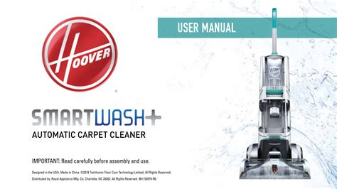 Hoover Smartwash Carpet Cleaner Manual