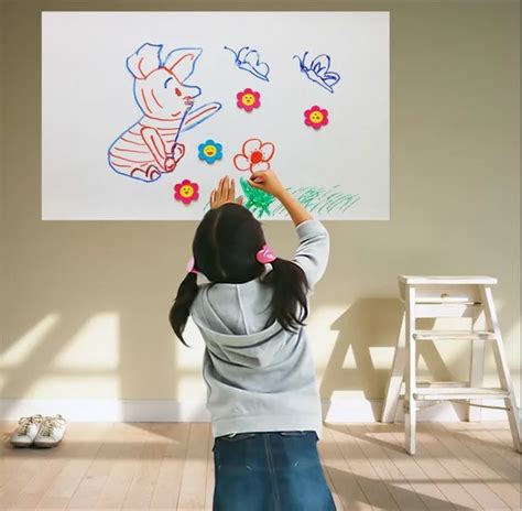 30x60cm Dry Wipe Vinyl Whiteboard Kids Drawing Board Wall Sticker Memo ...