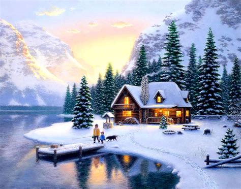 Mountain Cabin Winter Wallpapers - Wallpaper Cave