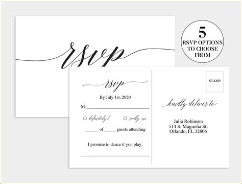 Wedding Rsvp Postcards Templates - Template 1 : Resume Examples #WjYDaDPVKB