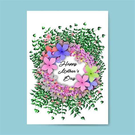 Premium Vector | Floral mother's day greetings card