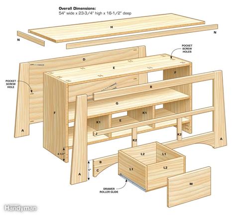 Technical drawing of DIY TV stand parts and assembly | Tv stand woodworking, Diy furniture tv ...