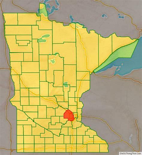 Map of Hennepin County, Minnesota - Thong Thai Real