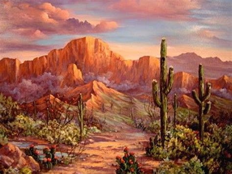 Desert sunsets,Southwest Paintings, Arizona Landscapes by Monna Barrick | Desert landscape ...