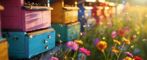 AI generated Bees Pollinating Flowers in a Garden 41319646 Stock Photo ...