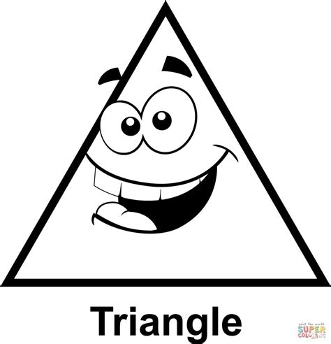 Triangle with Cartoon Face coloring page | Free Printable Coloring Pages