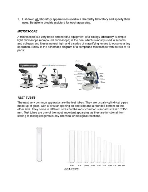 Laboratory Apparatuses And Their Uses In A Chemistry Laboratory ...