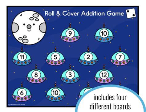 Space Roll and Cover Games - Homeschool Share