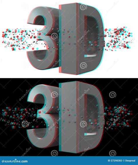 3d Anaglyph Concept Red-Cyan Stock Illustration - Illustration of ...