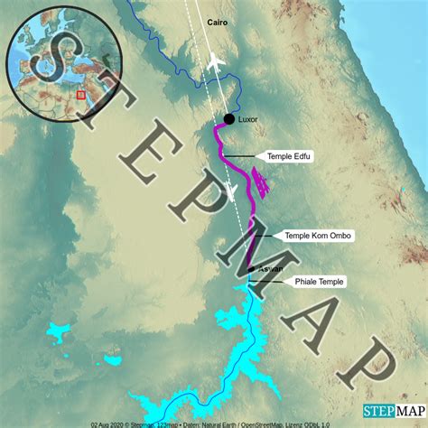 StepMap - Egypt- Luxor Aswan - Landkarte für Egypt