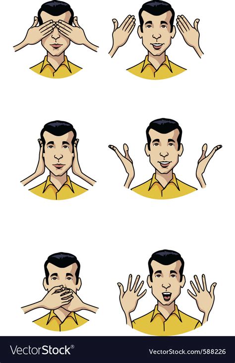 Hand expressions Royalty Free Vector Image - VectorStock