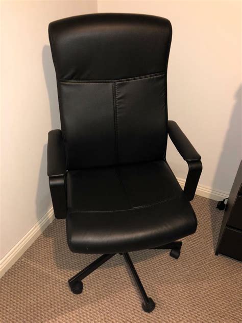IKEA Black Leather Office Chair | in Tamworth, Staffordshire | Gumtree