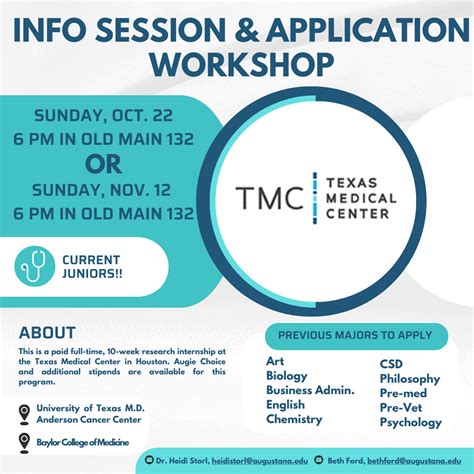 Texas Medical Center Info Session & Application Workshop – Augustana College