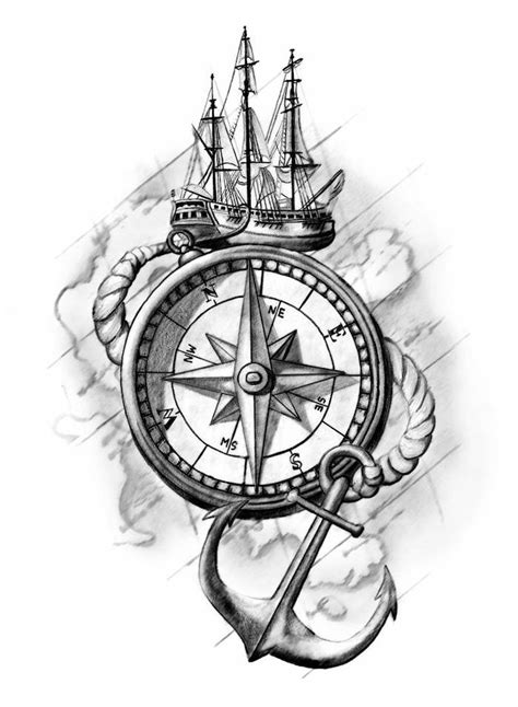 Compass And Map Tattoo Sketch - Goimages All