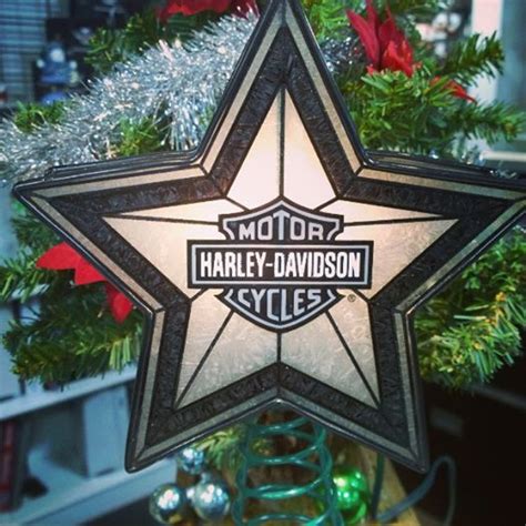 #Harley #Christmas Tree Topper. Lights up! Perfect for the #Harleydays! #giftideas #bikergift ...