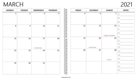 2021 Two Page Monthly Calendar: Free Printable Templates » CALENDARKART | Monthly calendar ...