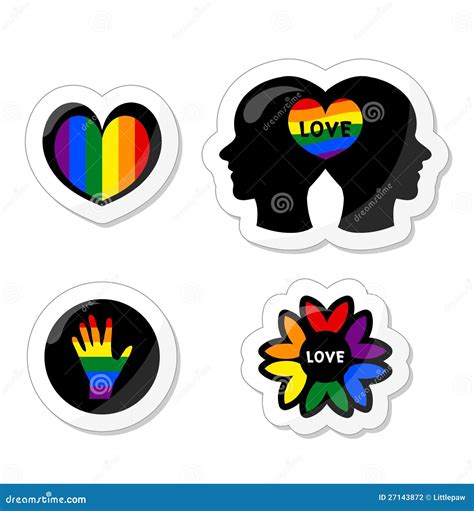 Set of LGBT stickers stock vector. Illustration of tolerance - 27143872