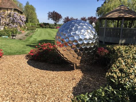 Golf Ball Sculpture - Allison Armour Sphere Fountain