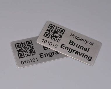 Etched St/Steel QR Code Labels - Brunel Engraving