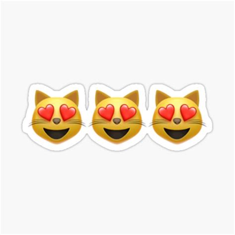 "heart eyes cat emoji" Sticker by allieandnora | Redbubble