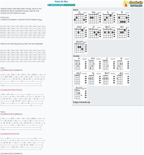 Chord: Ikaw At Ako - tab, song lyric, sheet, guitar, ukulele | chords.vip