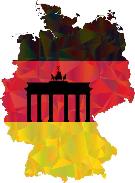 Clipart - Germany Map Flag 3