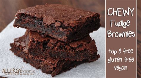 Chewy Fudge Brownies (gluten free, vegan, top 8 free) | Allergy Cookie