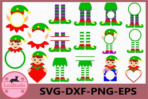 Christmas Monogram Frame, Elf Monogram SVG, Elf legs svg