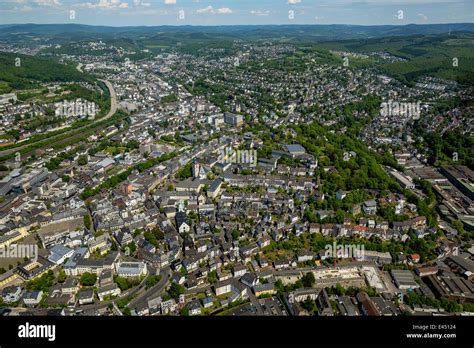 Aerial view, Siegberg, castle mount, Siegen, North Rhine-Westphalia ...